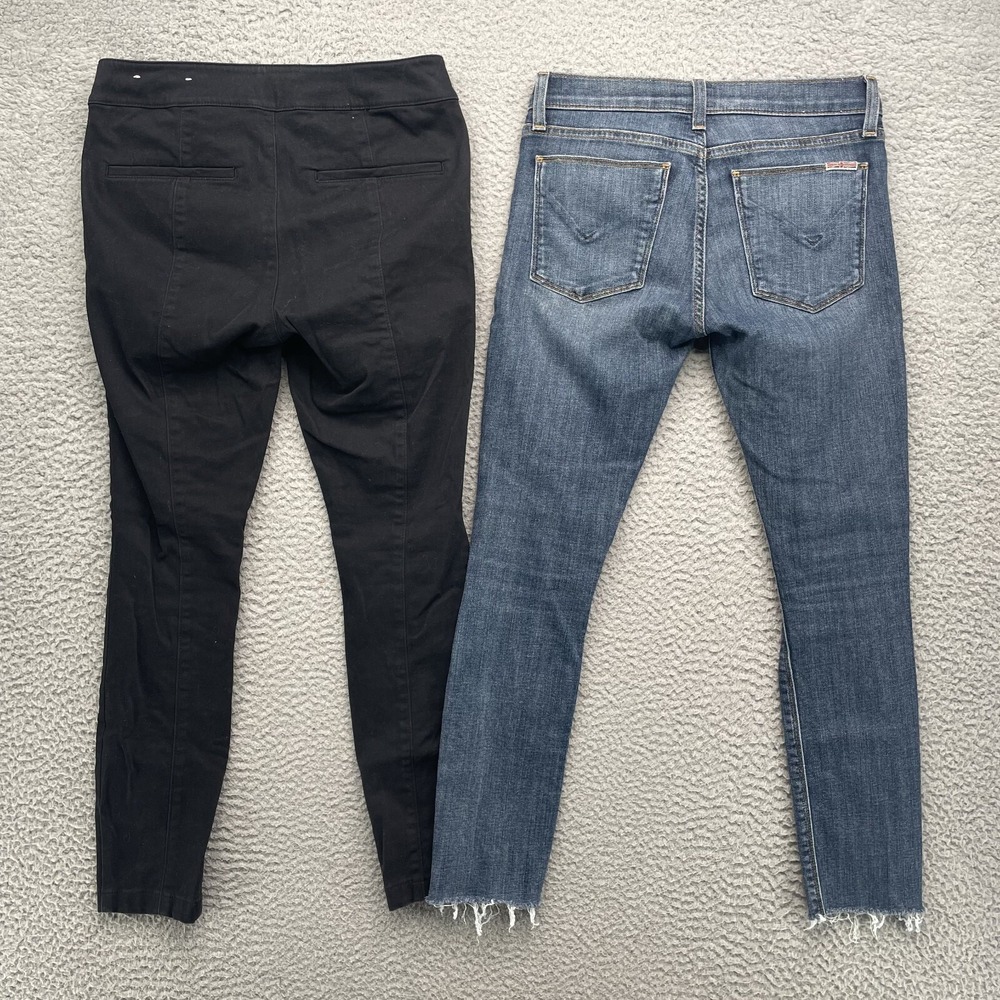 Skinny Pants LOT (2) Women 28 Crop Skinny Pants Y2k Academia Indie Stretch Denim - Picture 15 of 16